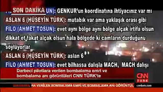 Darbeci pilotlara verilen bombalama emri ve bombalama anı görüntüleri