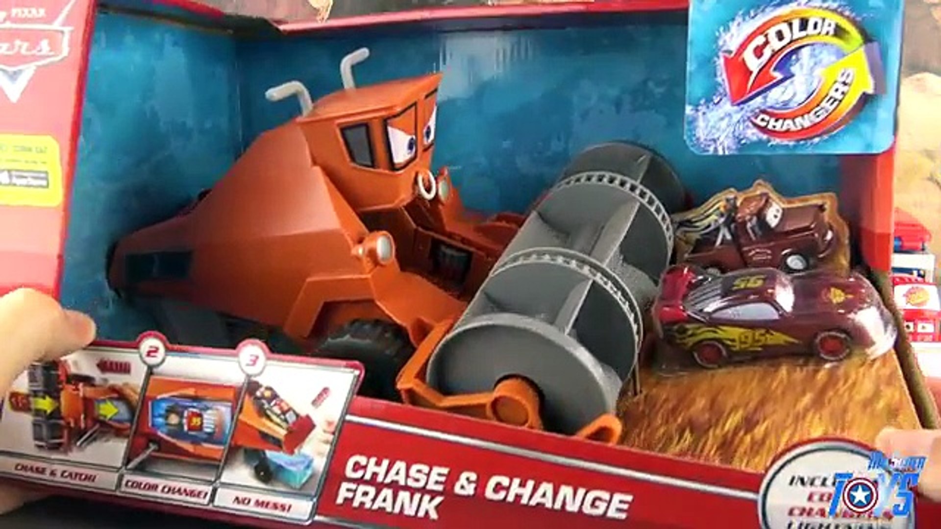 Disney Cars Color Changers Frank Chase \u0026 Change Lightning McQueen Toy Juguetes Rayo McQueen - video dailymotion