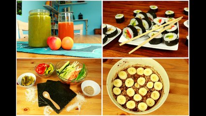 Veganes Food Diary 7 | Saft, grüner Smoothy, Sushi | What I eat in a Day