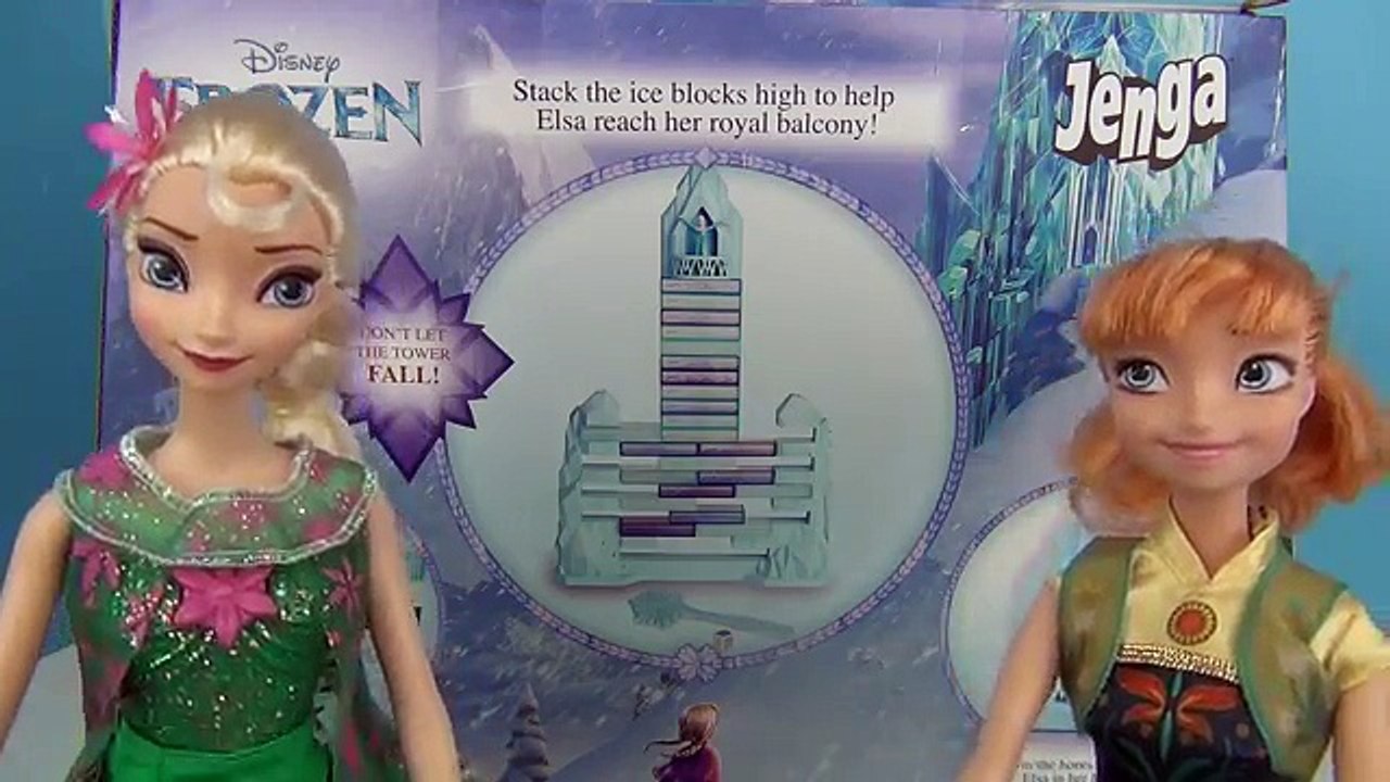 Disney FROZEN JENGA Family Game Night with Anna & Elsa
