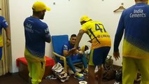 IPL 2018- Dwayne Bravo and MS Dhoni celebrate CSK victory