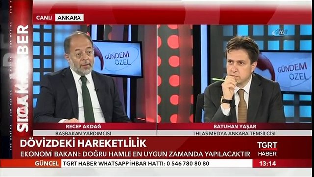 Recep Akdağ, Batuhan Yaşar'ın TGRT Haber Gündem Özel Programı'nda Açıklamalarda Bulundu