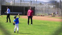 EXCLUSIVE - Ben Affleck Gives Son Samuel A Few Pointers On The Baseball Diamond