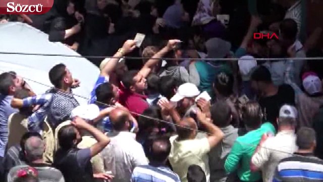 Kilis’te 50 TL’lik gıda yardımı izdihamı