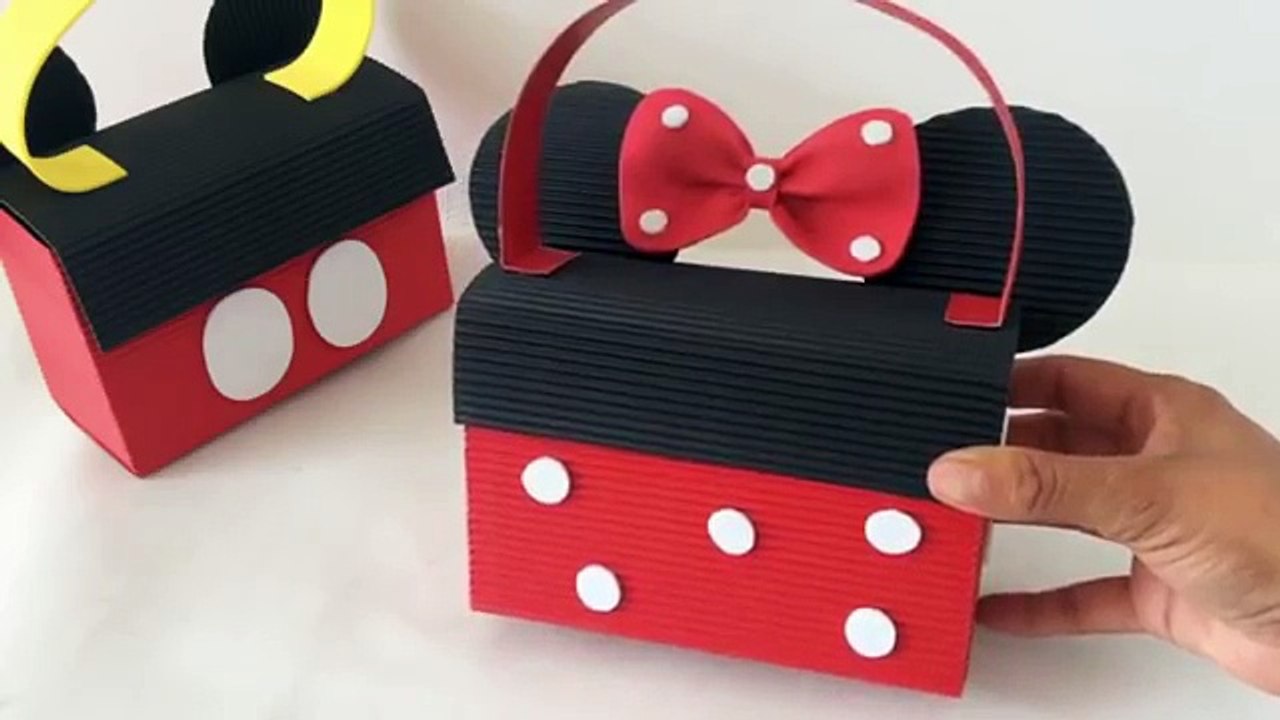 Dulceros de minnie y Mickey de cartón. Loncheritas dulceros de Mickey y minnie.