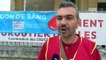 Fabrice Trankle, cheminot en grève, explique pourquoi il a donné son sang.