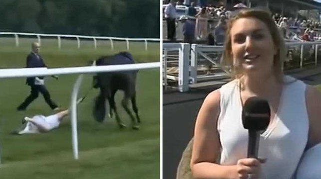 Cette présentatrice anglaise arrête un cheval au galop en plein direct