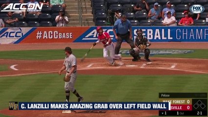 Wake Forest's Chris Lanzilli Makes Incredible Diving Grab Over Wall