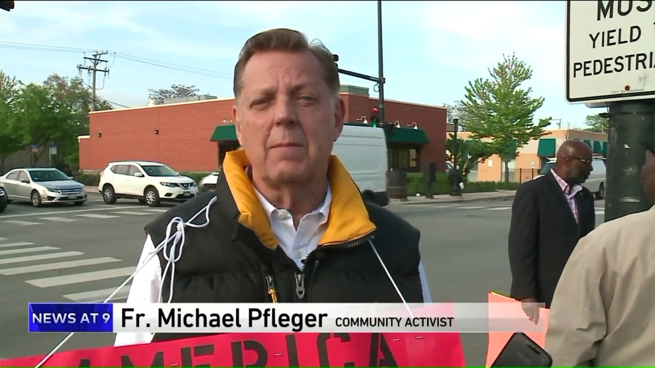 Father Pfleger Celebrates Birthday Protesting Gun Violence
