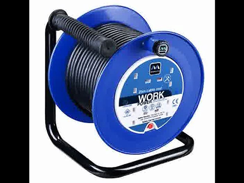[- Masterplug LDCC2513/4BL 13amp 4 Socket 25m Open Cable Reel - Blue  -]