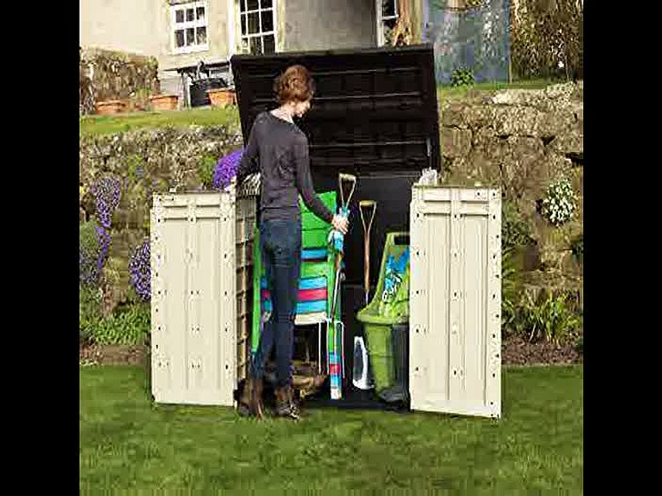 [- Keter Store It Out Max Outdoor Plastic Garden Storage Shed, 145.5 x 82 x 125 cm - Beige/Brown  -