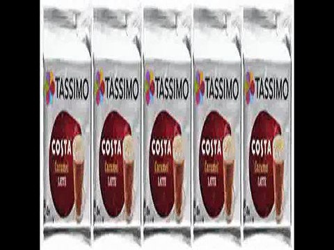 [- Tassimo Costa Caramel Latte Coffee Pods (Pack of 5, Total 80 pods, 40 servings) -]