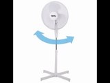 [- Igenix DF1655 Pedestal Oscillating 3-Speed Fan with Mesh Safety Grill, 16-Inch, 50 W, White  -]