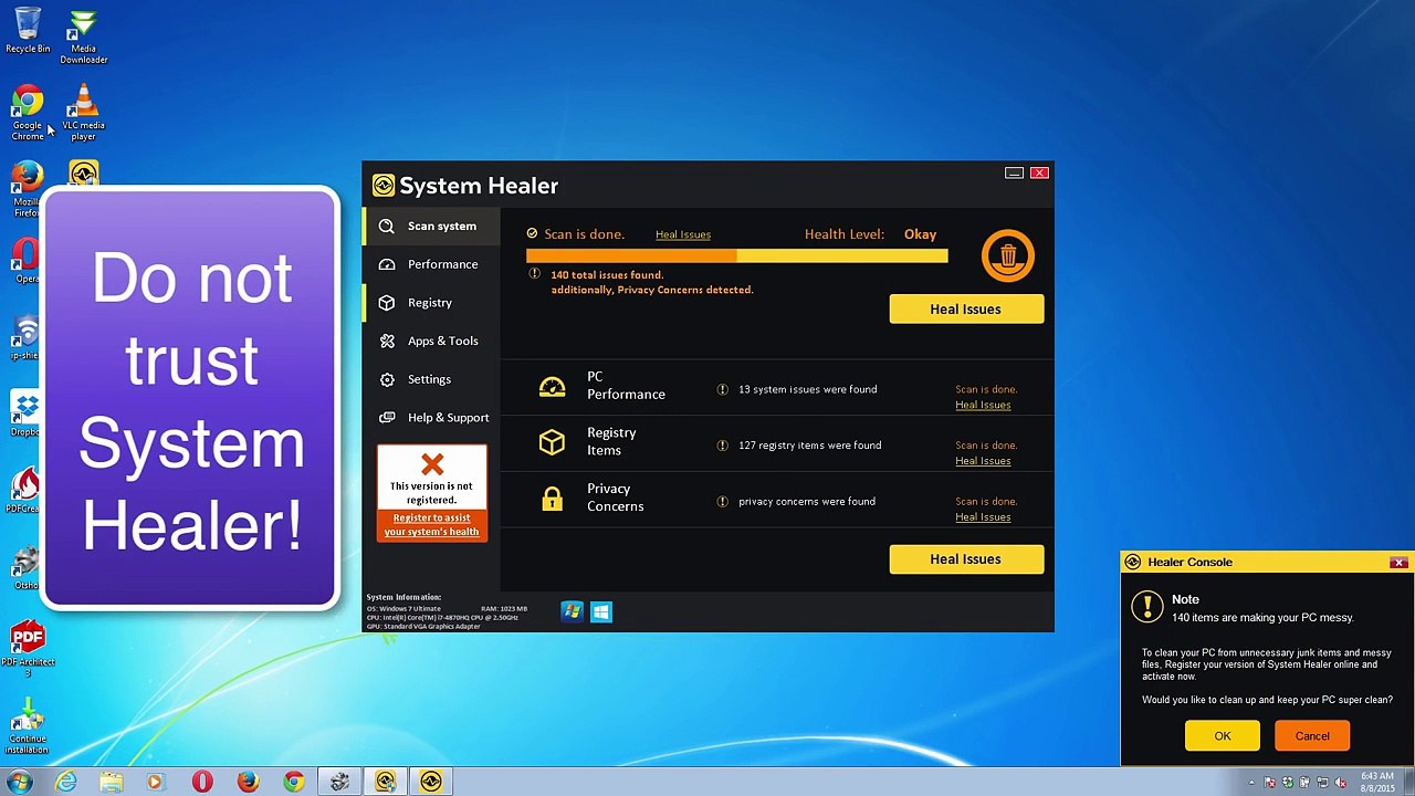 How to Remove System Healer & Healer Console virus ?