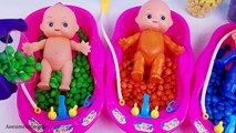 Learn Colors Candy M&Ms Chocolate Baby Doll Dinosaur Bath Time Finger Family Nursery Rhymes Song