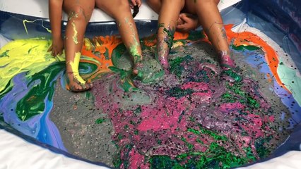 MIXING ALL OUR GIANT SLIMES IN OUR POOL - GIANT SLIME SMOOTHIE