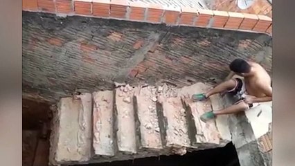 Foolish Man at Work...!!!Luckly escaped...!!!!