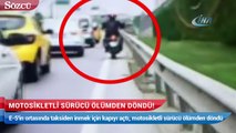 Motosikletli sürücü ölümden döndü