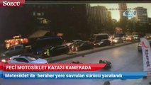 İstanbul’da feci motosiklet kazası kamerada