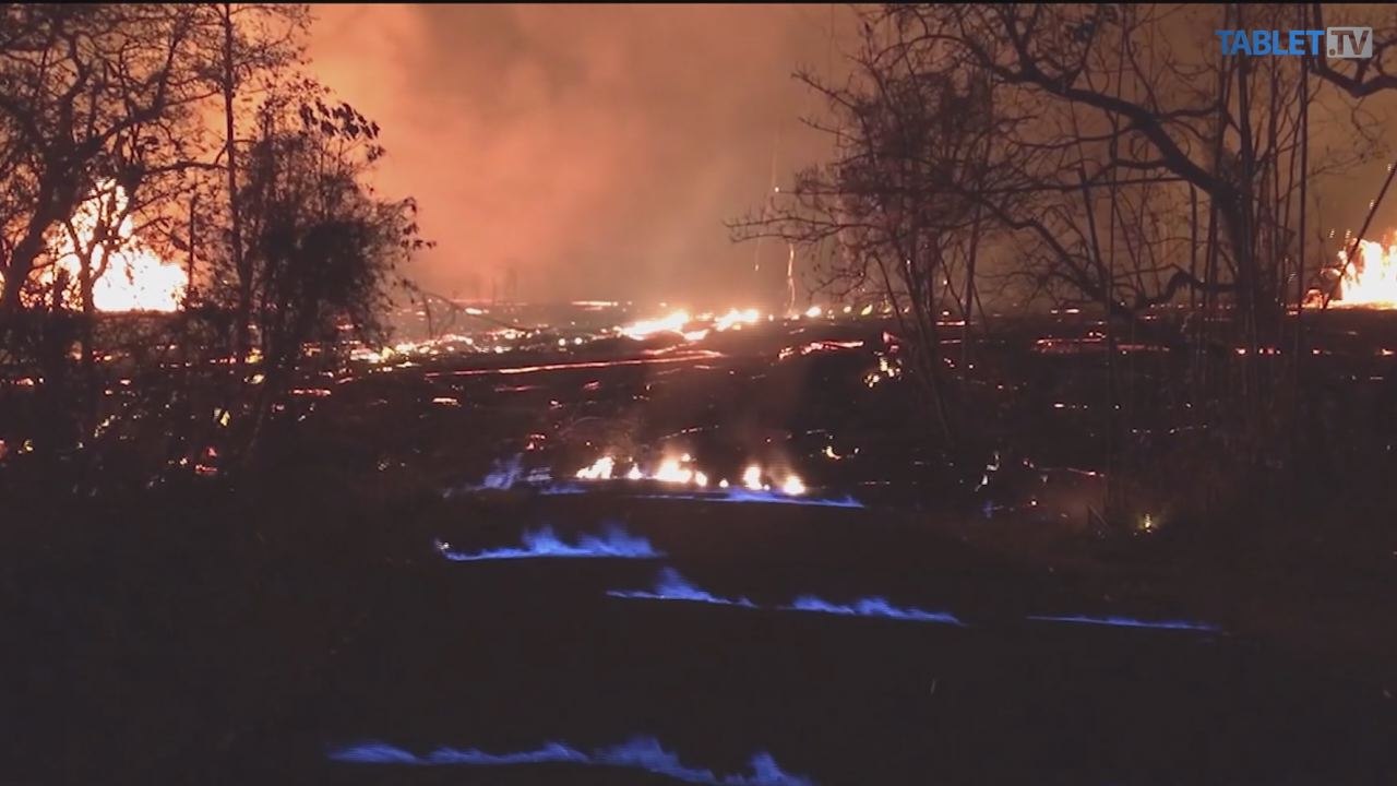 V okolí sopky Kilauea spozorovali desivé modré plamene