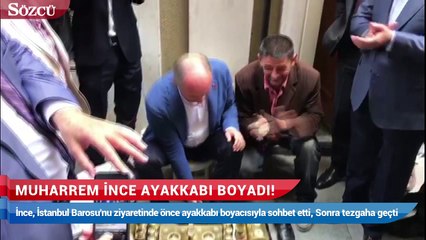 Muharrem İnce, tezgah başına geçip ayakkabı boyadı!