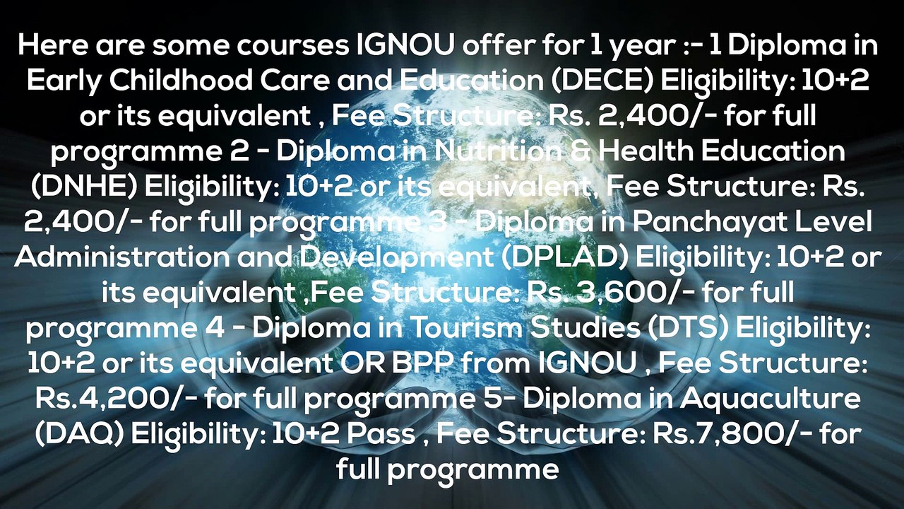 DIPLOMA COURSES IN IGNOU | FULL DETAIL | IN HINDI | 2018