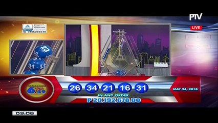 PCSO 9 PM Lotto Draw, May 24, 2018