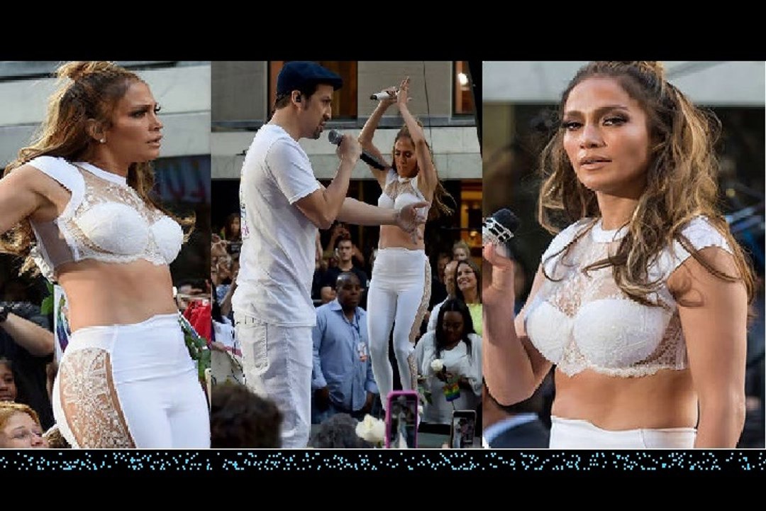 Jennifer Lopez flaunts enviable curves in stomach-baring two-piece during Orlando tribute