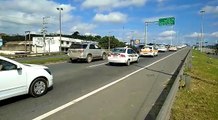 Carreata dos taxistas saiu da BR 262, em Cariacica, na manhã desta quinta-feira (24)