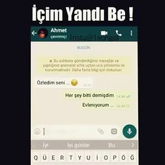 Duygusal Whatsapp Konuşması - İçim yandı be