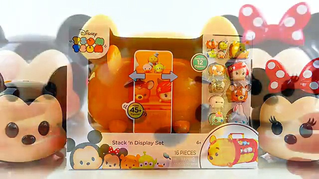 Disney Pooh Bear Tsum Tsum Stack n Display Set Vinyls Collection and Storage Case