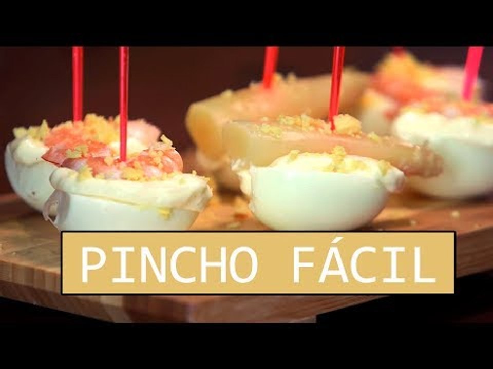 ¡Un pincho muy fácil de langostinos y espárrago...