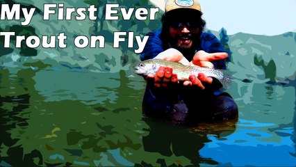 My First (EVER) Trout on a Fly Rod from the River!