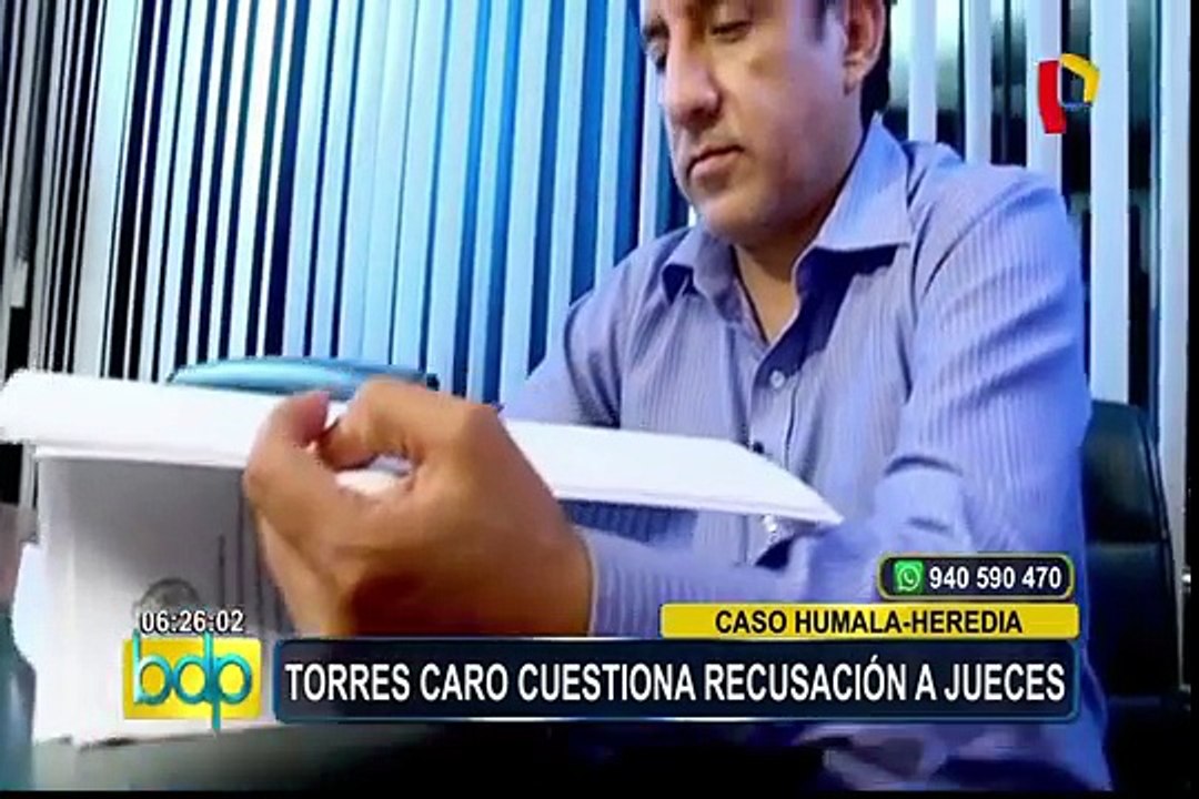 Caso Humala-Heredia: Carlos Torres Caro cuestiona recusación a jueces