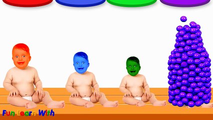 Learn colors with baby and truck carrying balls