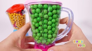 Learn Colors with Candy Toy Vehicles and Toy Blender for Children