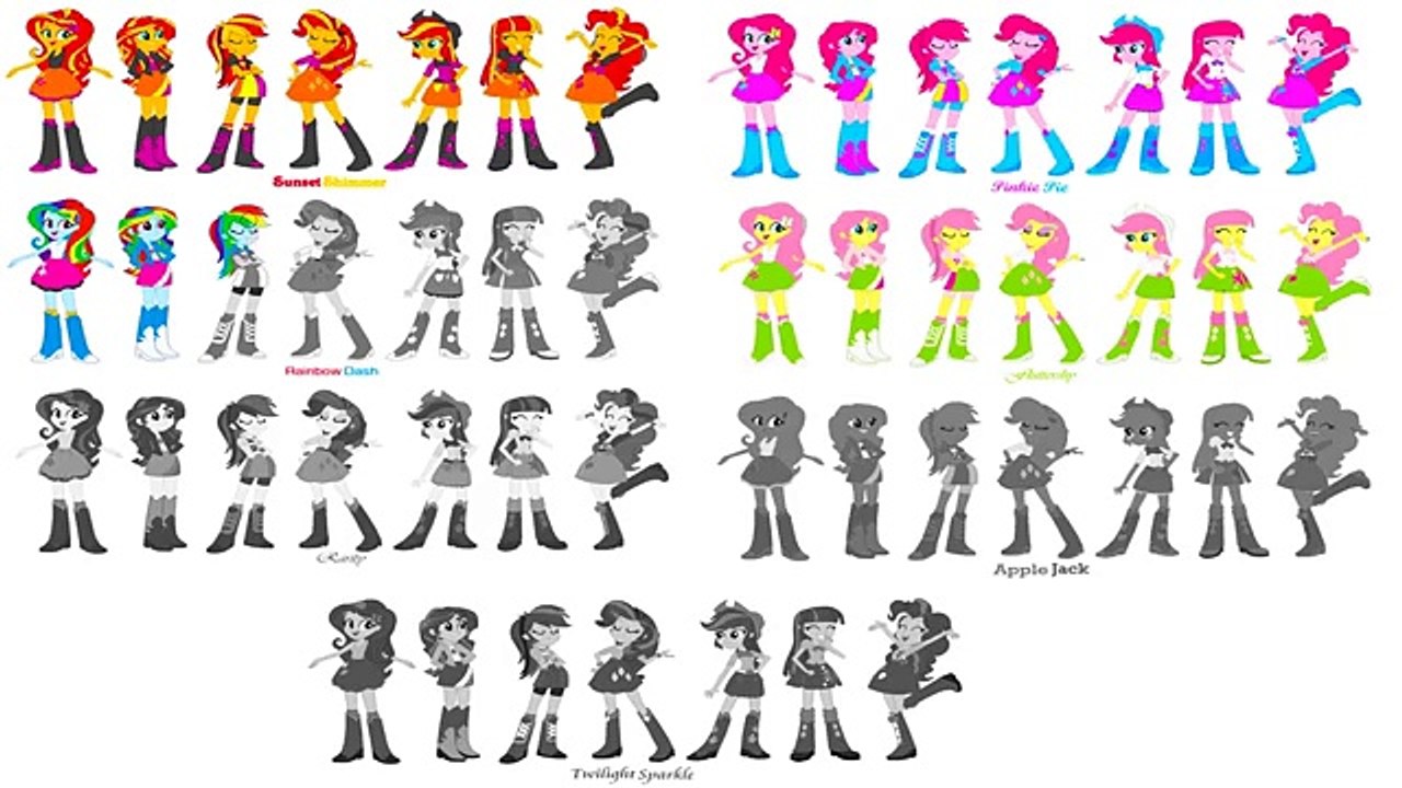 My Little Pony Transforms - Color Swap Equestria Girls ALL Colors MLP - Coloring Videos For Kids