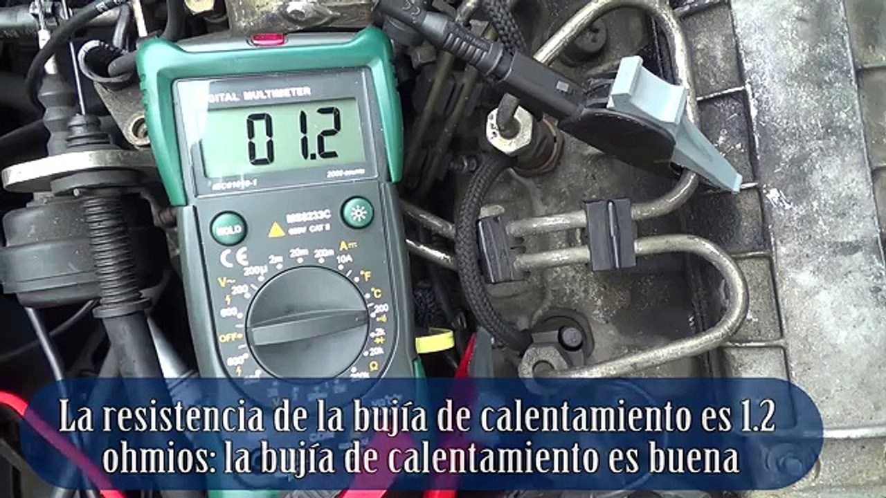 Prueba de las bujías de calentamiento y del relé de precalientamiento