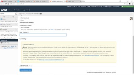 cPanel Transfer Tool - Server Migration