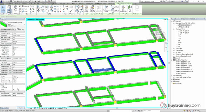 0501. Triển khai mặt bằng dầm