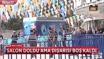 AKP toplantısında ilginç olay… Erdoğan bu kez kalabalığa seslenemedi
