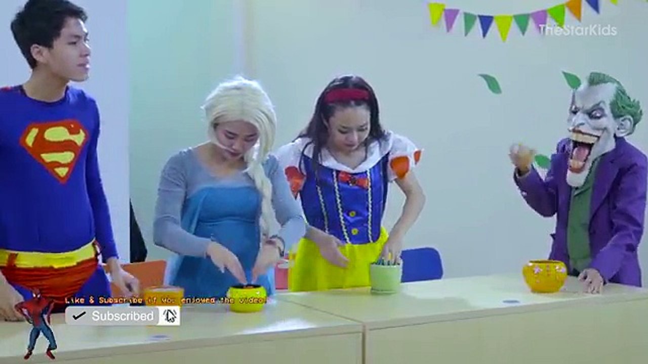 Frozen Elsa & Superman GO BACK TO SCHOOL - Spiderman Teacher vs BAD JOKER and Snow White Superhero