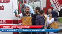 Beylikdüzü'nde sağanak yağış kaza getirdi:  1 yaralı