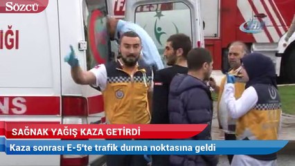 Download Video: Beylikdüzü'nde sağanak yağış kaza getirdi:  1 yaralı