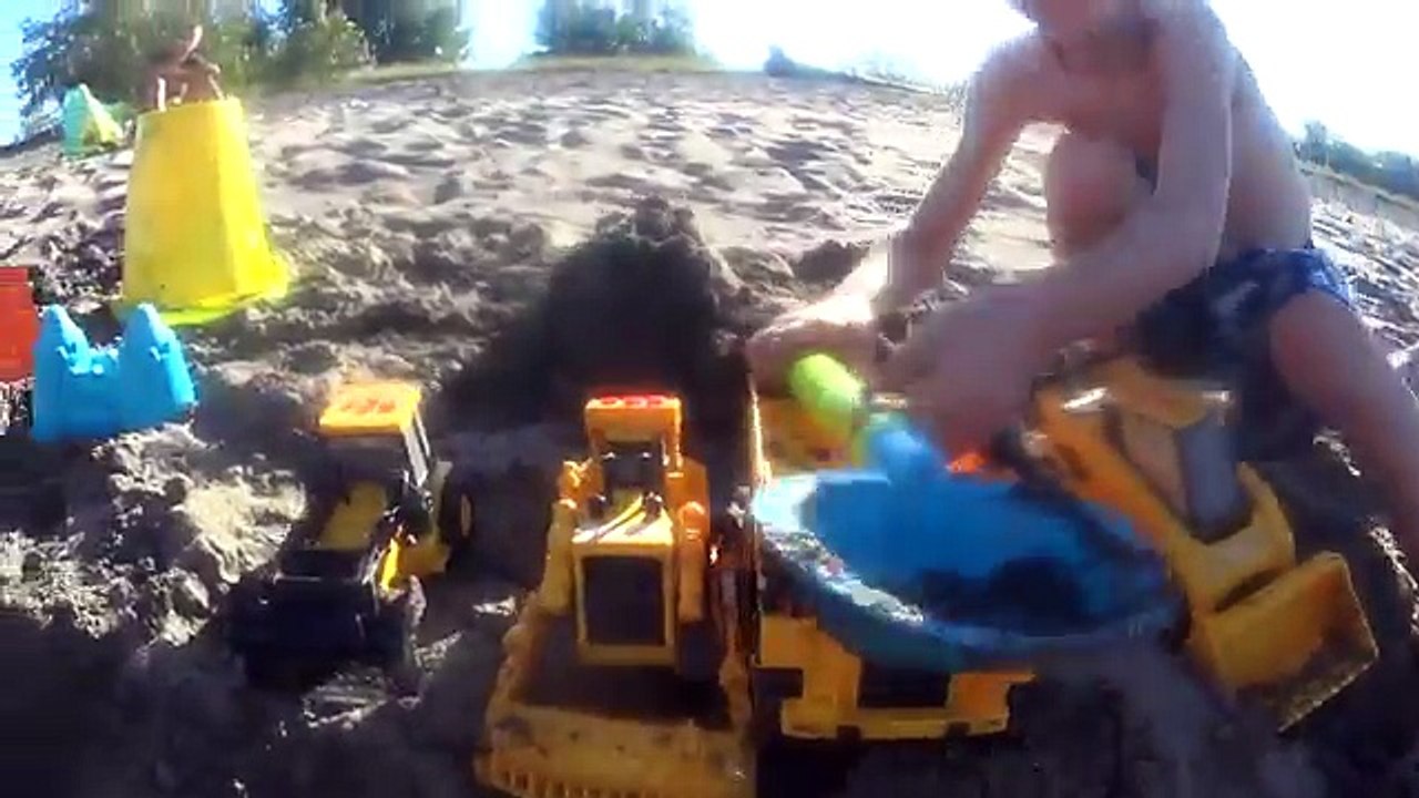 Raccoon Rides a Toy Monster truck