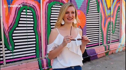 Colourblind woman sees bright mural for first time with enchroma glasses