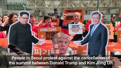Protest in Seoul against cancellation of US-NKorea summit