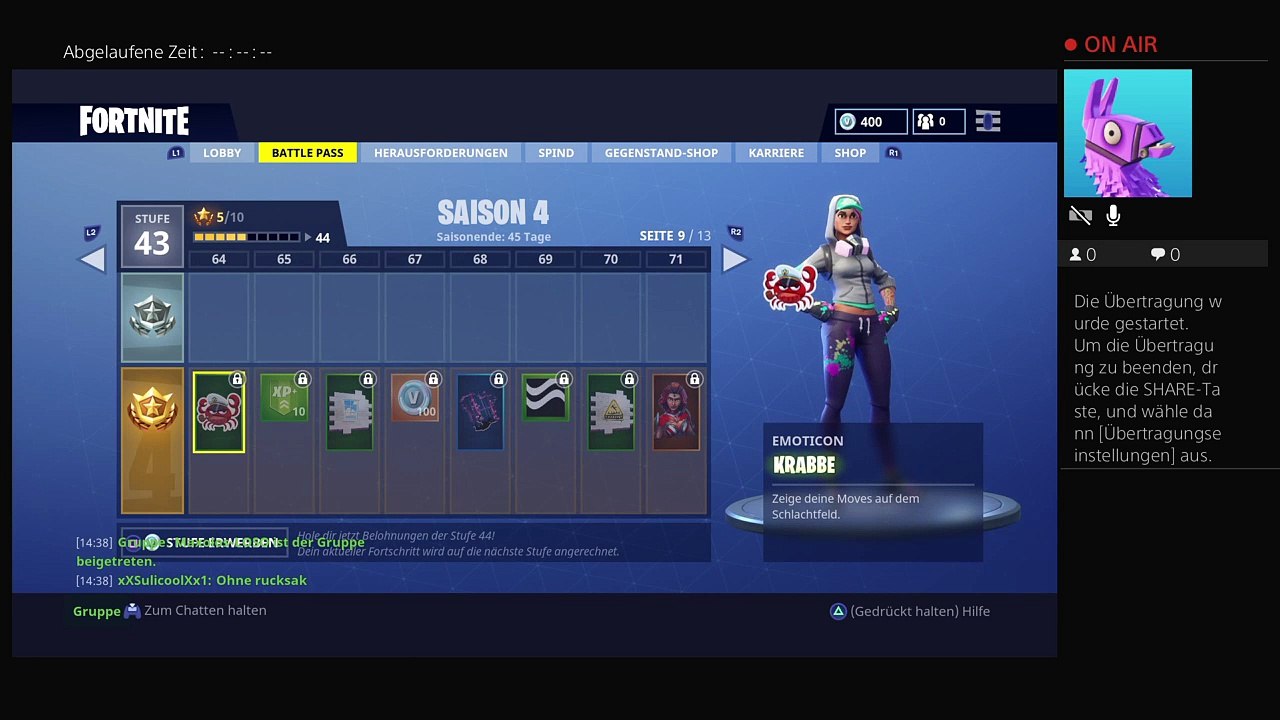 PS4-Live-Übertragung von xXSulicoolXx1