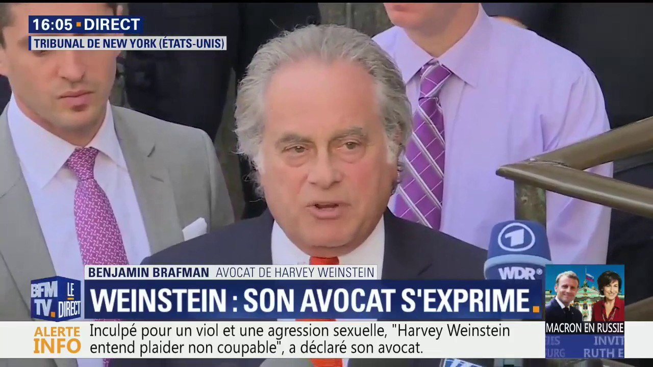 "Harvey Weinstein va plaider non coupable", annonce son avocat