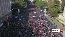 Report TV - Detaje mbi protestën e opozitës dhe reagimi i Ramës për të